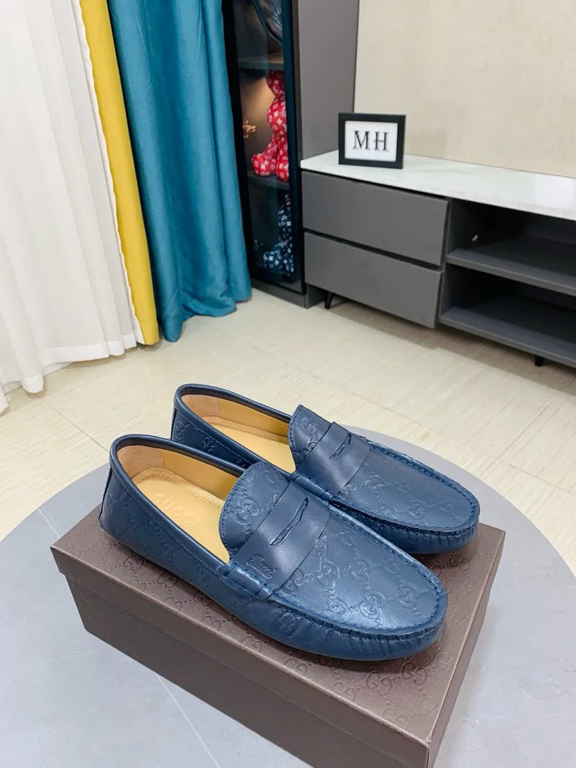 Men's men's shoes 💰458🌹🌹 Comes with packaging [GUCCI Gucci] original men's casual beanie shoes, original Italian imported special material cowhide embossing➕real first-layer sheepskin lining; equipped with precision stitching to highlight low-key luxury. The comfortable sole design maximizes the comfort and anti-slip properties of the shoe. The shoe shape is dignified and the low-key charm is not concealed! Natural and free new urbanism, code number: 38-44